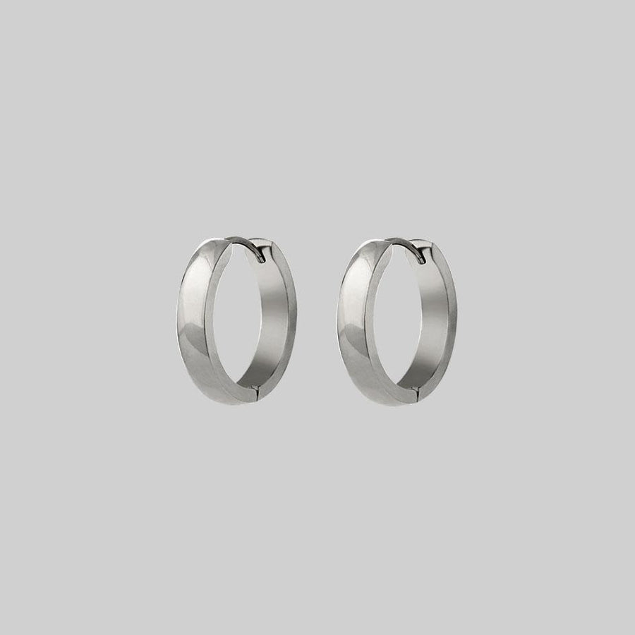 dark silver chunky hoop earrings 