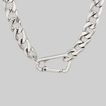 chunky silver fob chain necklace 