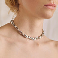 chunky silver grunge collar