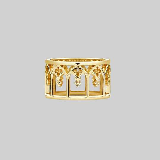 NOIR. Gothic Arches Ring - Gold