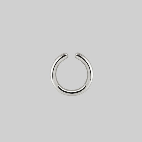 OPHELIA. Medieval Cross Hoop Earrings - Silver