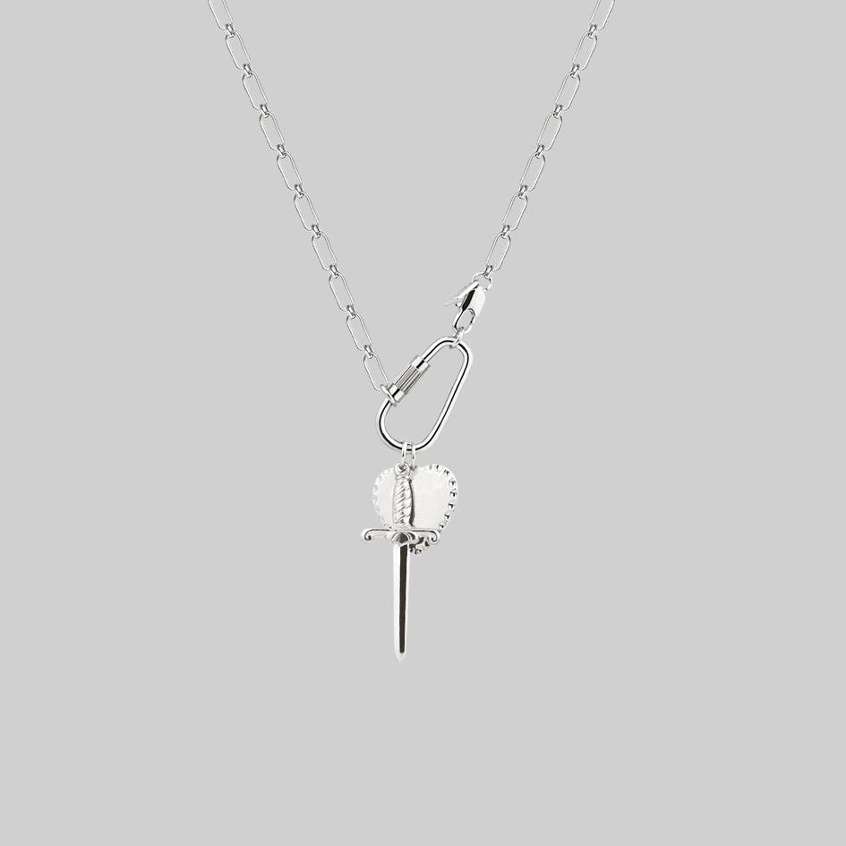 fob chain silver necklace 