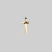 BETRAYAL. Gold & Black Spinel Dagger Earring - Helix/Tragus