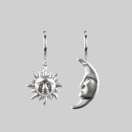 sun and moon silver hoop earrings 