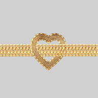 large heart chain choker gold