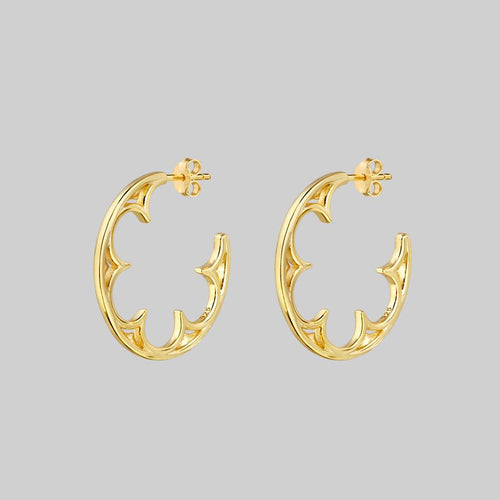 BANQUET. Pearl Chandelier Hoop Earrings - Gold