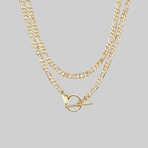 SOLACE. Wide Curb Chain Choker - Gold