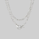 silver double wrap chain necklace