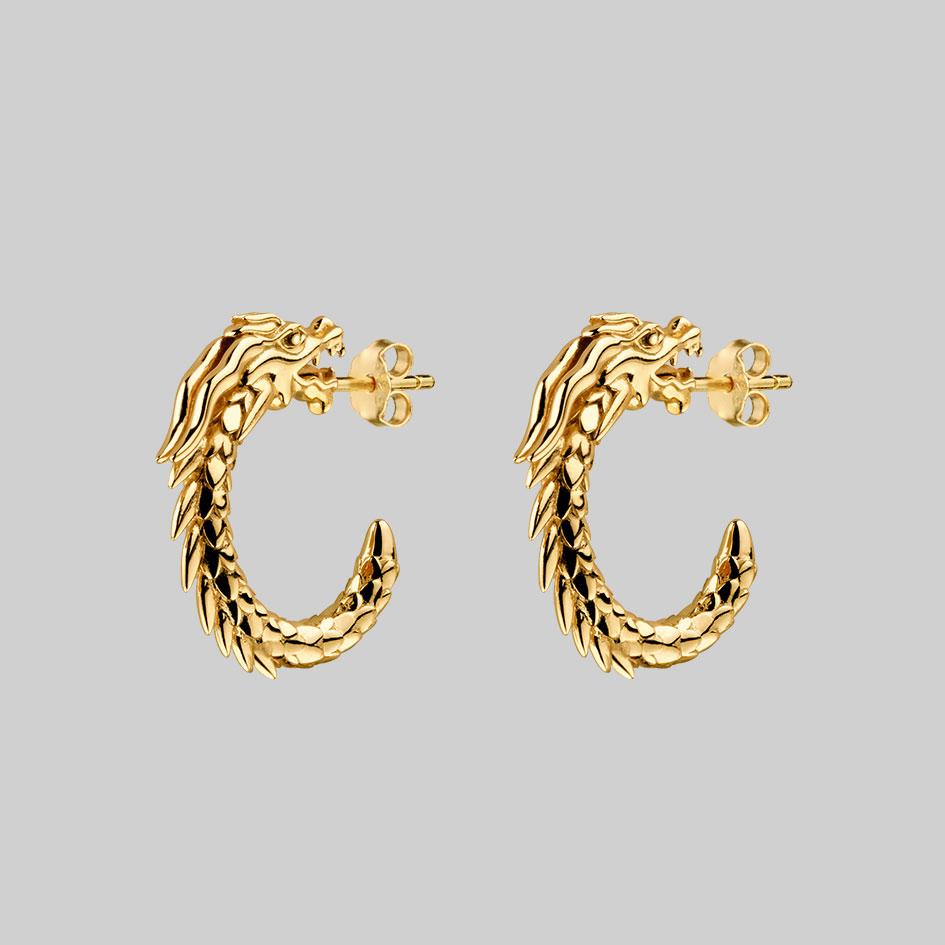statement dragon hoop earrings