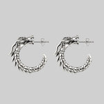 sterling silver dragon head hoops