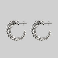 sterling silver dragon head hoops