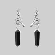 Earrings - MERTLE. Snake Wrap Black Agate Earrings