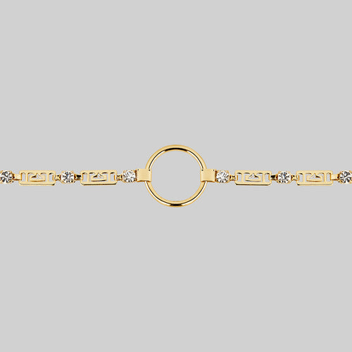 CLARISE. Ornate Cross Link Chain Collar - Silver
