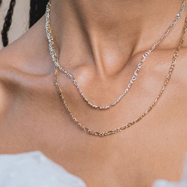 FAYE. Figaro Sunburst Chain - Silver – REGALROSE