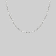 textured figaro silver layering chain necklace