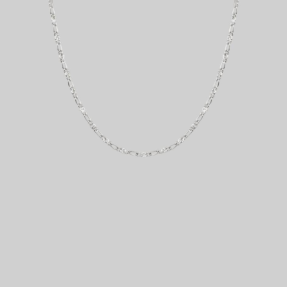 figaro sunburst silver chain necklace