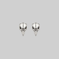 silver raven skull earrings