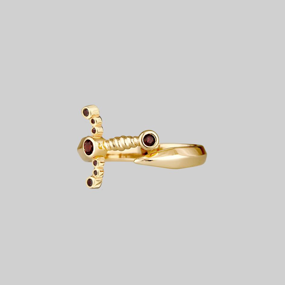 garnet gemstone dagger ring