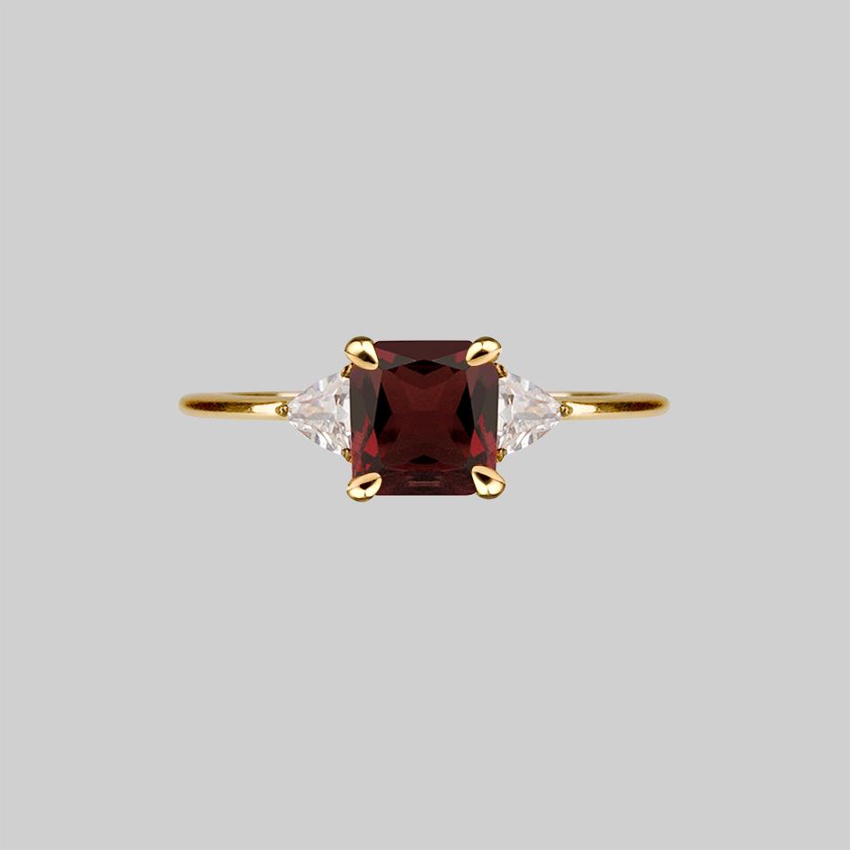 garnet gemstone ring gold 