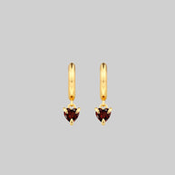 heart gemstone hoop earrings gold