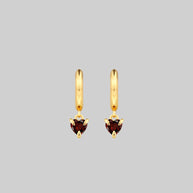 heart gemstone hoop earrings gold
