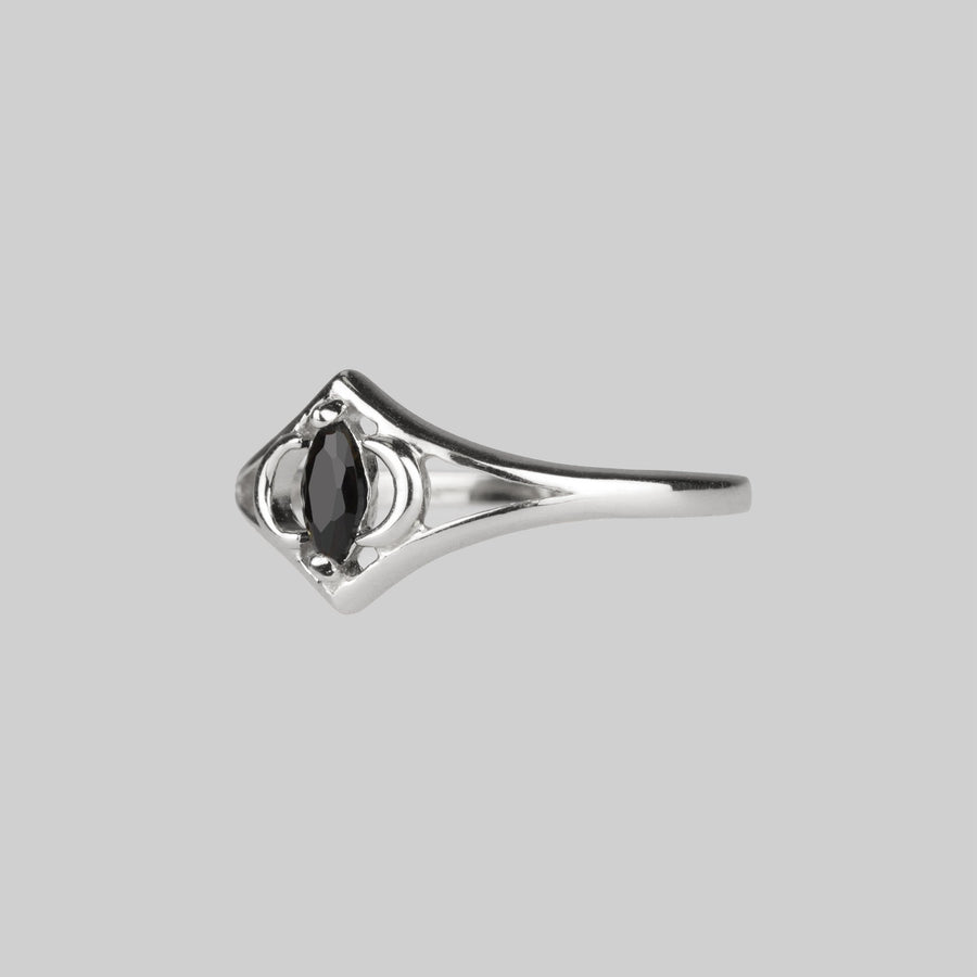 crescent moon ring silver