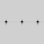 DYNASTY. Black Spinel Trilogy Chain Choker - Silver