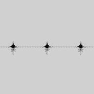 DYNASTY. Black Spinel Trilogy Chain Choker - Silver