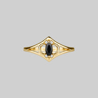 gemstone moon ring gold