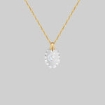 glass engraved moon and star necklace gold