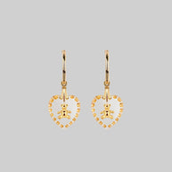 gold teddy glass hoop earrings