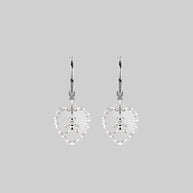 silver teddy glass hoop earrings