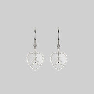 silver teddy glass hoop earrings