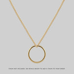 Gold posie ring necklace, long gold necklace chain 