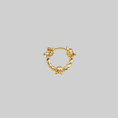 SURVIVAL. Barbed Wire Septum Clicker Ring - Gold