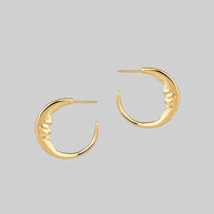 gold crescent moon hoops