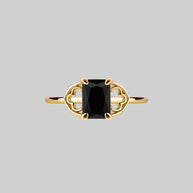 gothic black gemstone ring