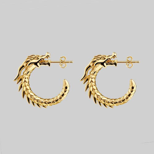 HELIOS. Sun & Moon Dream Catcher Hoop Earrings - Gold