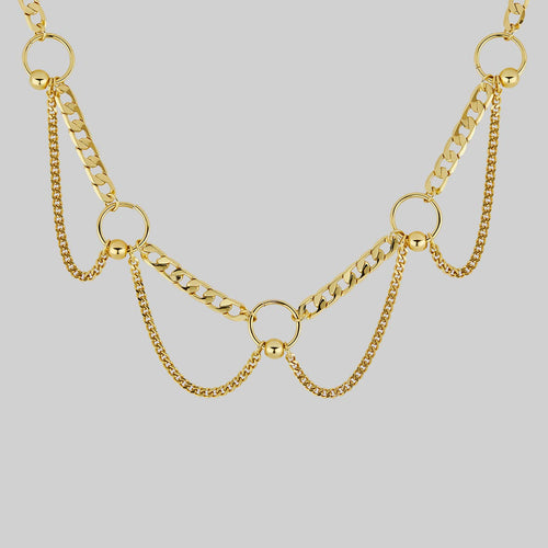 CHANGE OF HEART. Pierced Chain Drop Choker - Silver