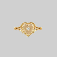gold vintage style heart ring 