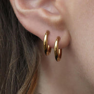 gold huggie hoop earrings