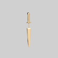 gothic dagger earring gold