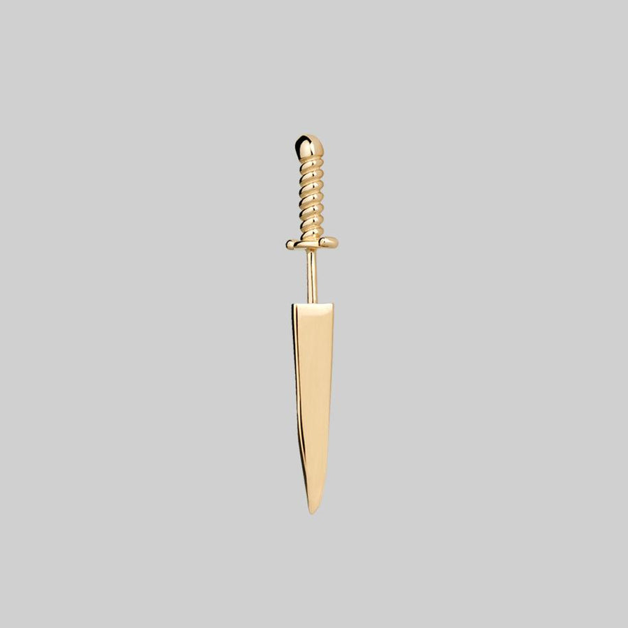 gothic dagger earring gold