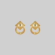 detailed gold stud knocker earrimgs