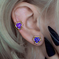 spiked heart colour changing cartilage stud