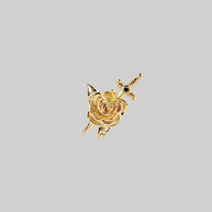 gold rose dagger earring