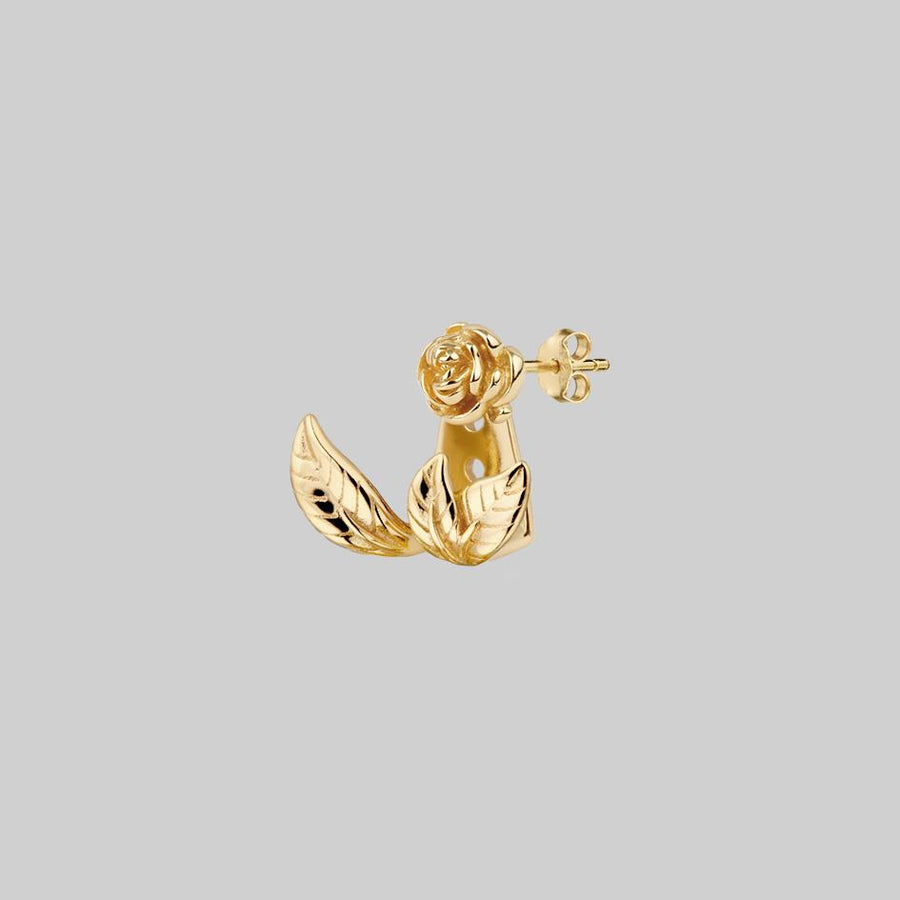 gold rose helix stud earring