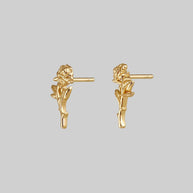 lobe stud earrings, gold earrings pair 