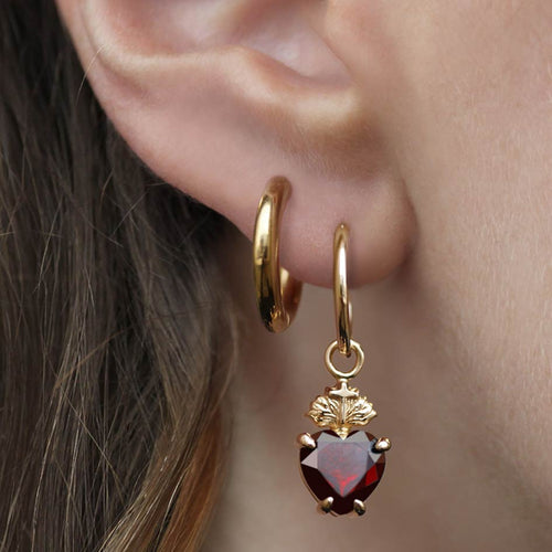 Cupid & Psyche Lovers Hoop Earrings - Gold