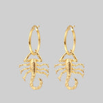 gold scorpion hoop earrings 